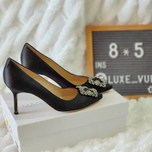 ⛔️SOLD⛔️Manolo Blahnik Hangisi 70mm Pump Black 39